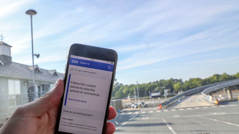 A person on the NHS coronavirus contact tracing app, which Isle of Wight residents have been getting their hands on, as the island plays the role of guinea pig to the technology which is hoped to enable at least a partial return to normal life.
