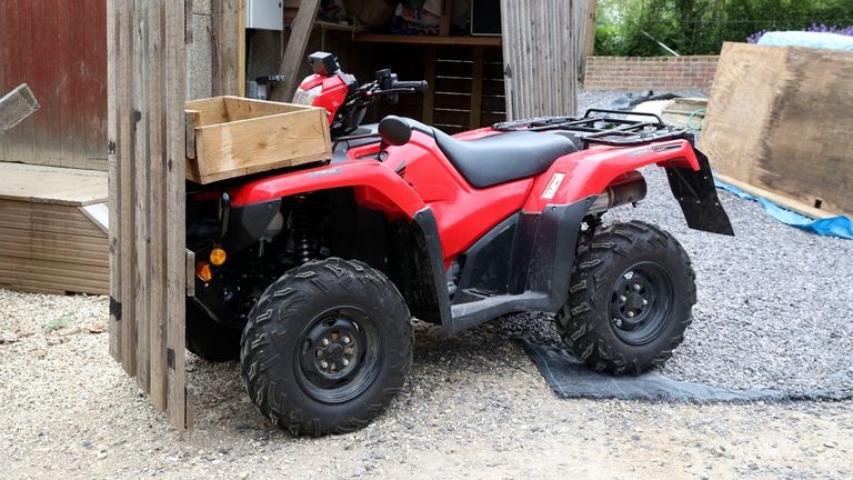 The trio were dragging this stolen quad bike away when PC Harper stopped them