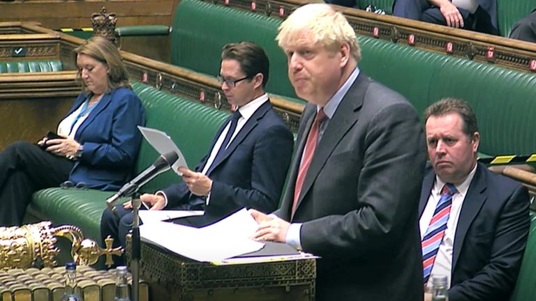Prime Minister Boris Johnson making a statement to MPs in the House of Commons on the latest situation with the coronavirus pandemic.
