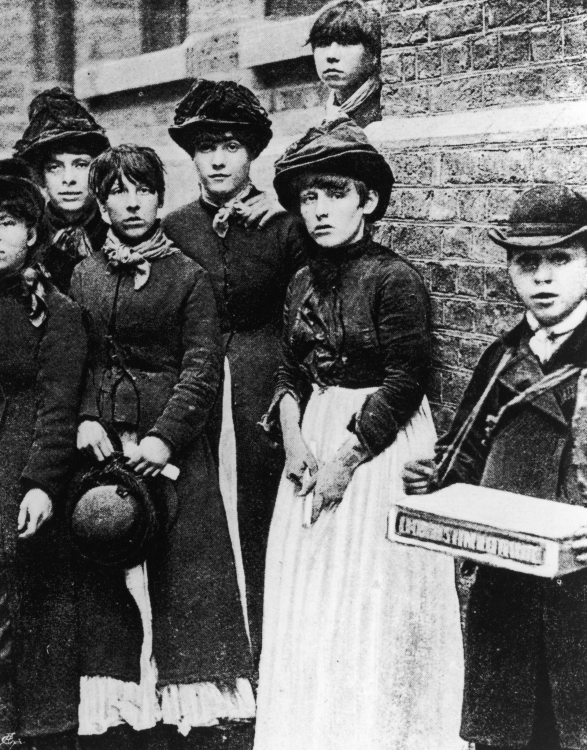 Members of the Matchmakers Union who went on strike at the Bryant and May's factory in London. 
