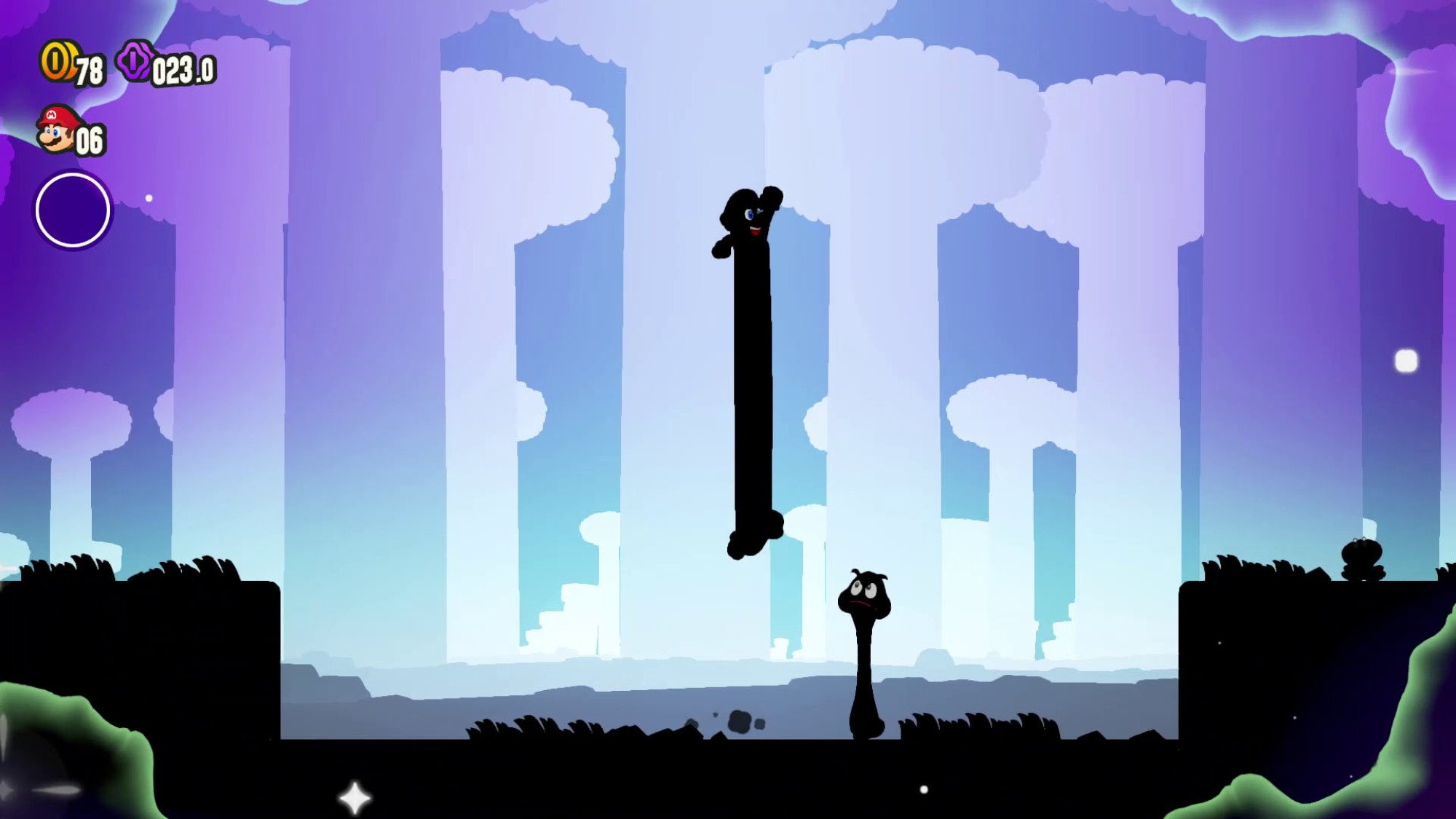 Silhouette effect in Mario Wonder