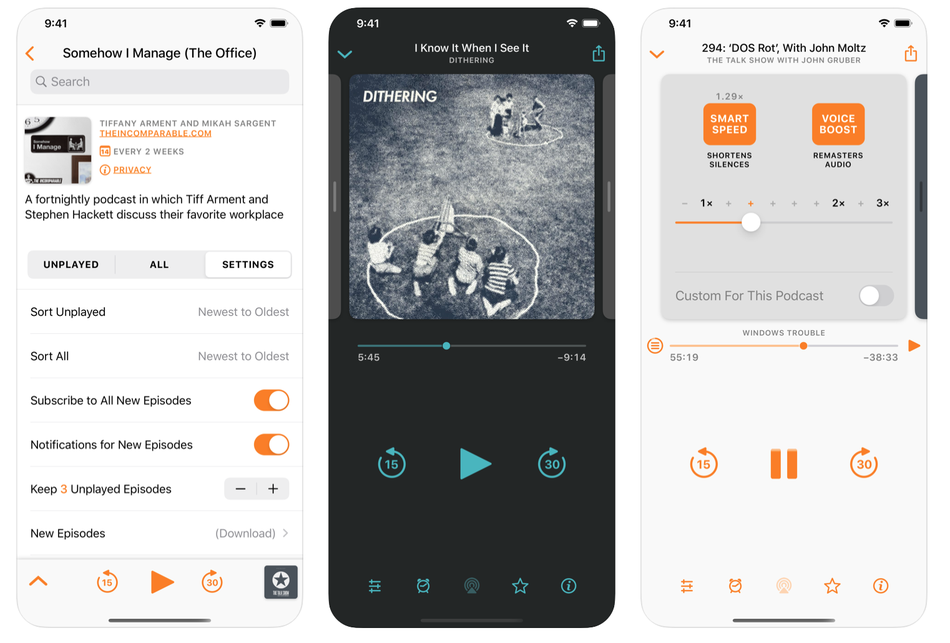 Overcast is probably the most popular third-party option.
