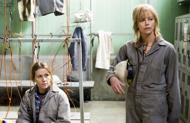 Frances McDormand and Charlize Theron in 'North Country'.