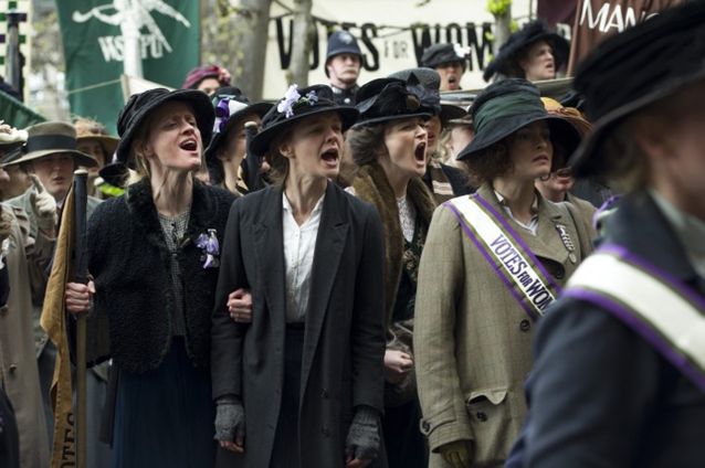 Anne-Marie Duff, Carey Mulligan, and Helena Bonham Carter in  'Suffragette'.